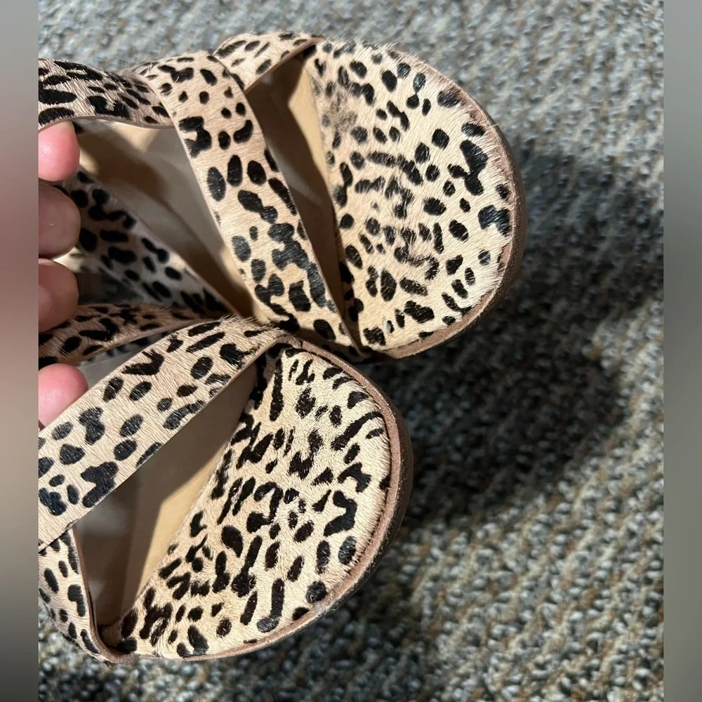 Madewell‎ Alyssa Calf Hair Leopard Sandals Size 8.5